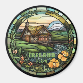 Vacker Falsk Glasmosaik Irland Souvenir Magnet