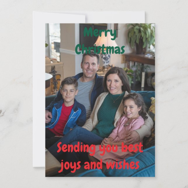 Vacker familjefoto God jul-kort Inbjudningar (Framsida)