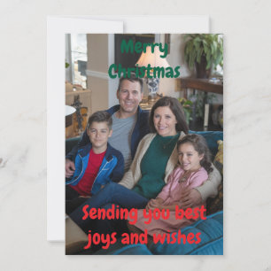 Vacker familjefoto God jul-kort Inbjudningar