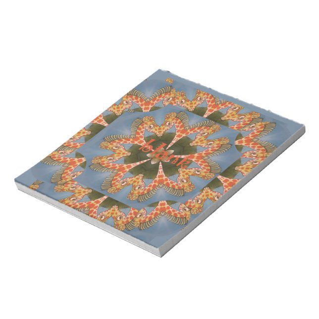 Vacker fantastisk African colorful Giraffe blank Anteckningsblock (Roterad)