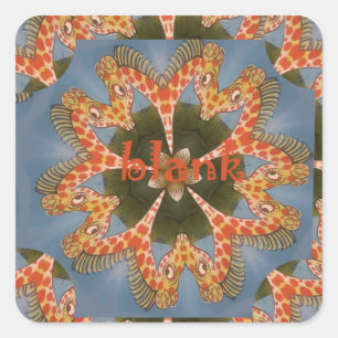 Vacker fantastisk African colorful Giraffe blank Fyrkantigt Klistermärke