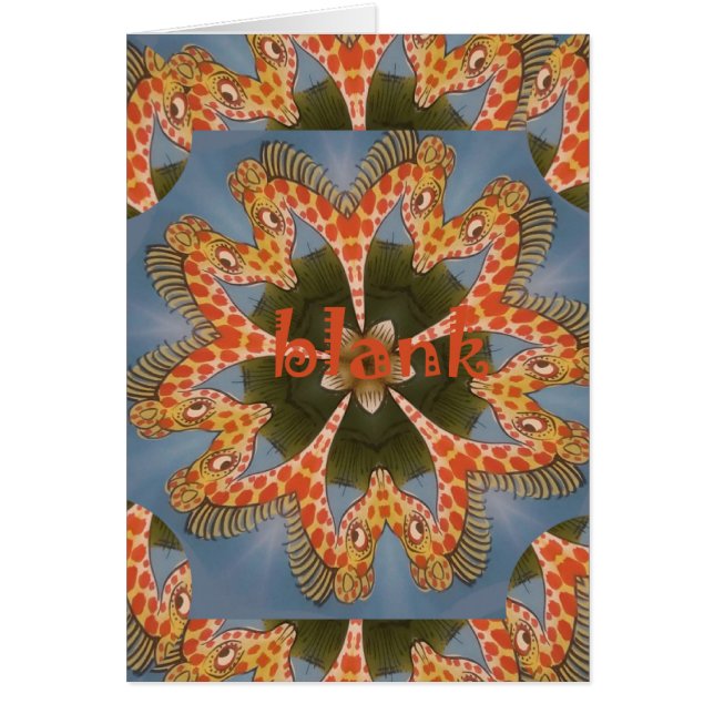 Vacker fantastisk African colorful Giraffe blank Hälsningskort (Framsidan)