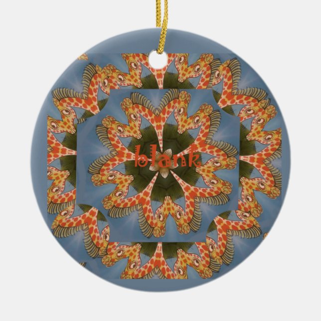 Vacker fantastisk African colorful Giraffe blank Julgransprydnad Keramik (Framsidan)