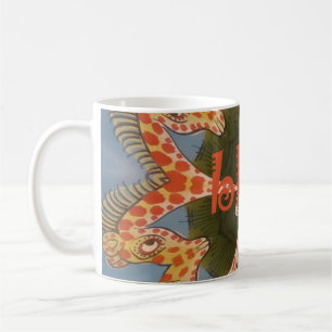 Vacker fantastisk African colorful Giraffe blank Kaffemugg