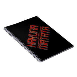 Vacker Fantastisk Embossed Red Hakuna Matata Text Anteckningsbok