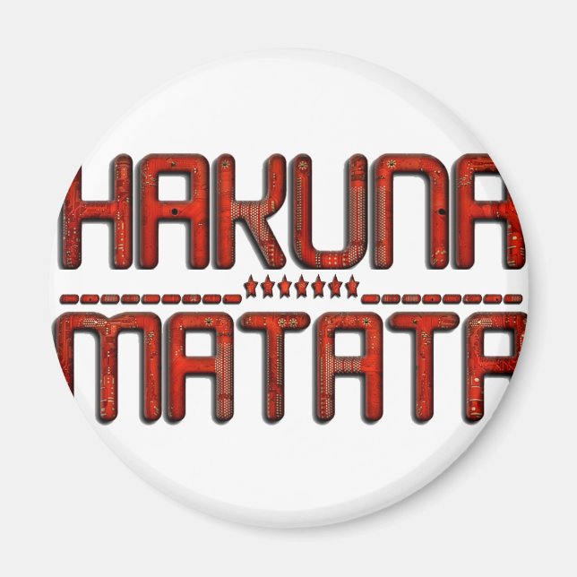 Vacker Fantastisk Embossed Red Hakuna Matata Text Magnet (Framsidan)