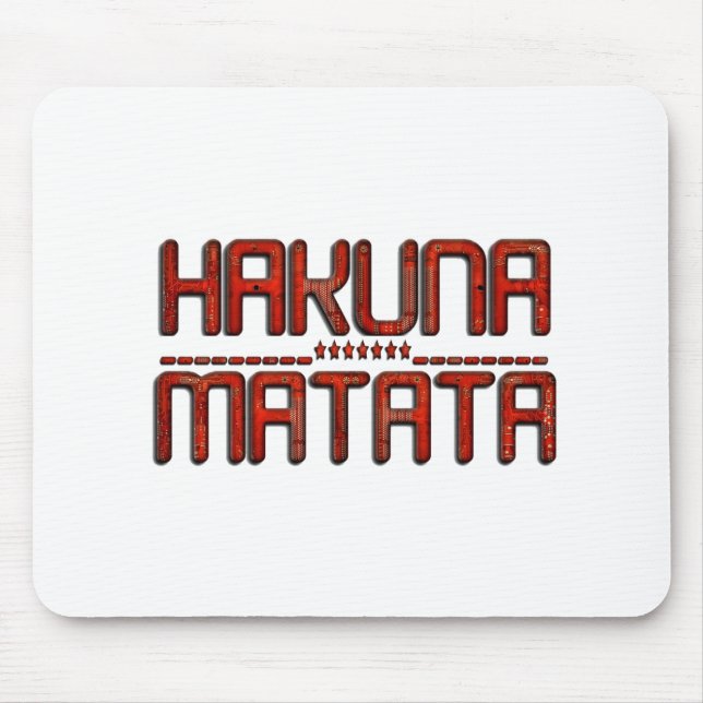 Vacker Fantastisk Embossed Red Hakuna Matata Text Musmatta (Framsidan)