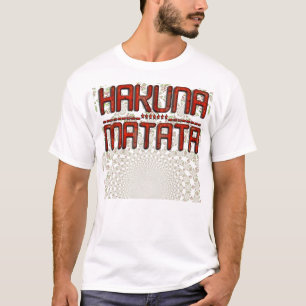 Vacker Fantastisk Embossed Red Hakuna Matata Text T Shirt