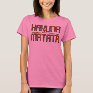Vacker Fantastisk Embossed Red Hakuna Matata Text T Shirt