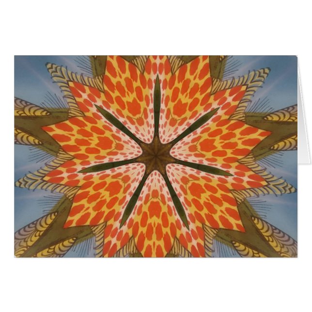Vacker fantastisk feminin afrikansk design djur hälsningskort (Framsidan Horizontal)