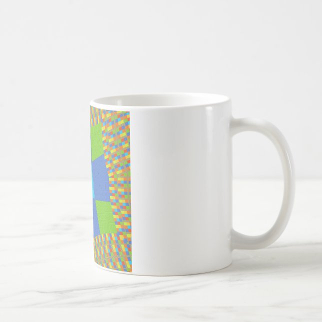 Vacker fantastisk grön blå cyan konsttryck design kaffemugg (Höger)
