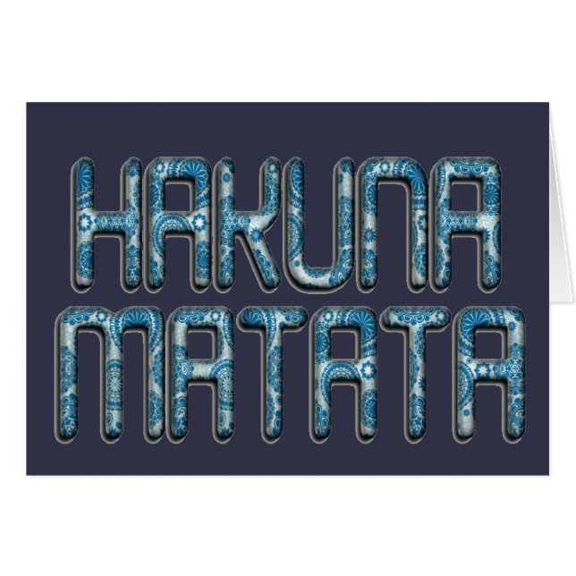 Vacker fantastisk Hakuna Matata Swahili Text Citat Hälsningskort (Framsidan Horizontal)