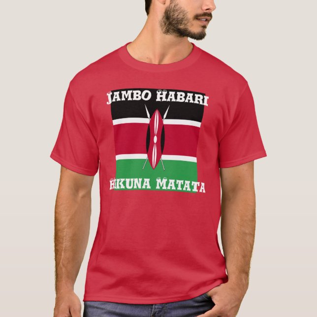 Vacker Fantastisk Jambo Habari Hakuna matata-skjor Tee (Framsida)