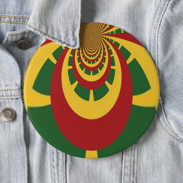 Vacker fantastisk Rasta-färg konsttryck Knapp (In Situ)