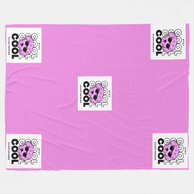 Vacker Fantastisk Rosa Hund Fleece Blanket (Framsidan (Horisontell))