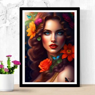 Vacker Fantasy Flower Fairy Poster