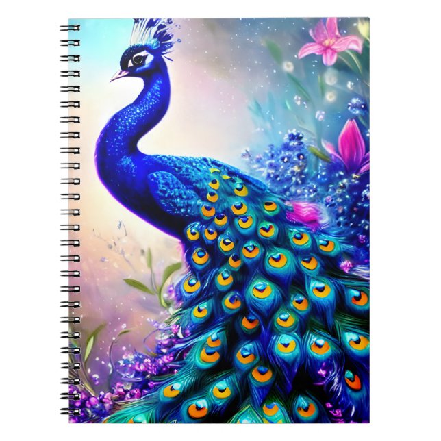 Vacker Fantasy Peacock Anteckningsbok (Framsidan)