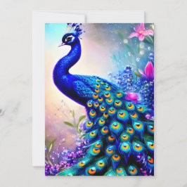 Vacker Fantasy Peacock Julkort
