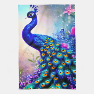 Vacker Fantasy Peacock Kökshandduk