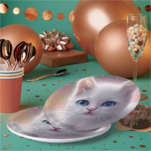 Vacker Fantasy White Fluffy Cat