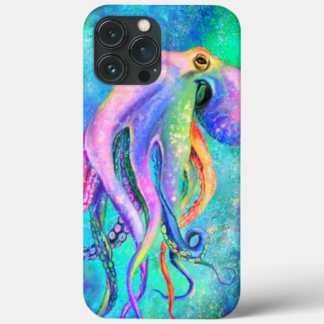 Vacker Färg Octopus iphone case (Baksida)