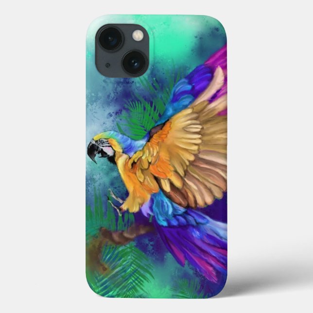 Vacker Färg Parrot iphone case (Baksida)