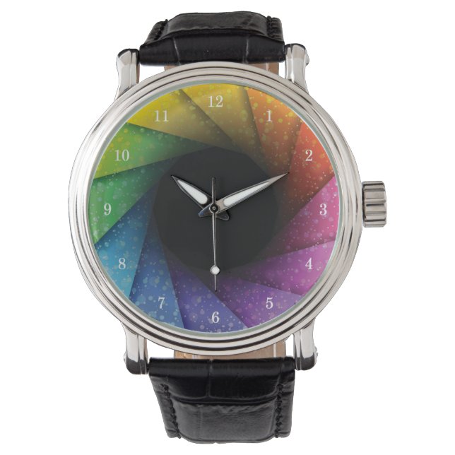 Vacker Färg Swirls Wrist Watch Armbandsur (Framsida)