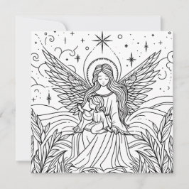 Vacker färgning Art Guardian Angel Julkort