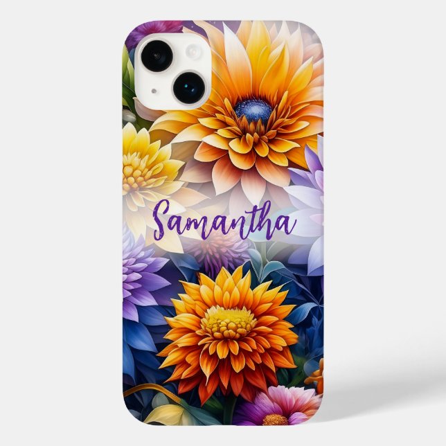 Vacker färgrik AI-konst blommor Personlig (Baksida)