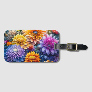 Vacker färgrik AI-konst blommor Personlig Bagagebricka