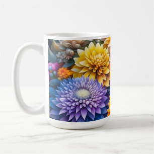 Vacker färgrik AI-konst blommor Personlig Kaffemugg