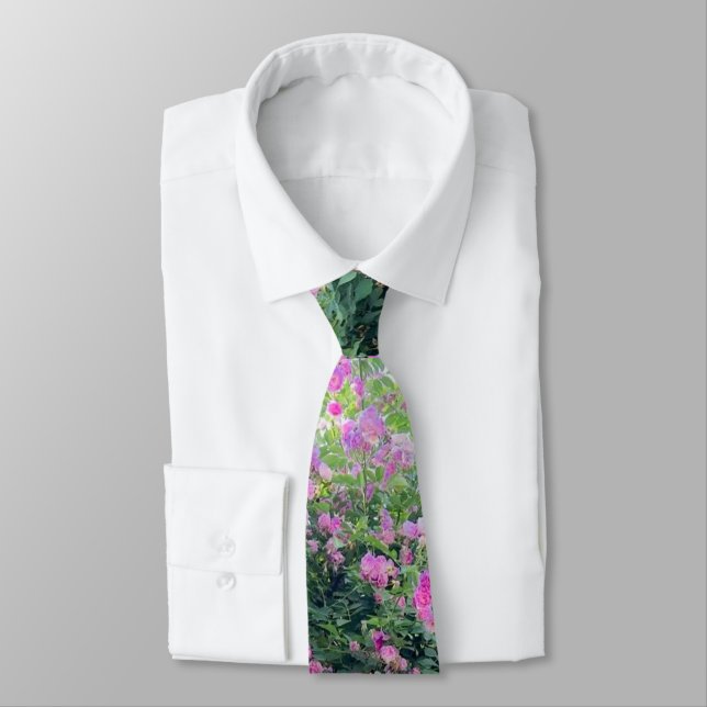 Vacker färgrik blomma slips (Bunden)