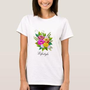 Vacker färgrik blomsterbukett t shirt