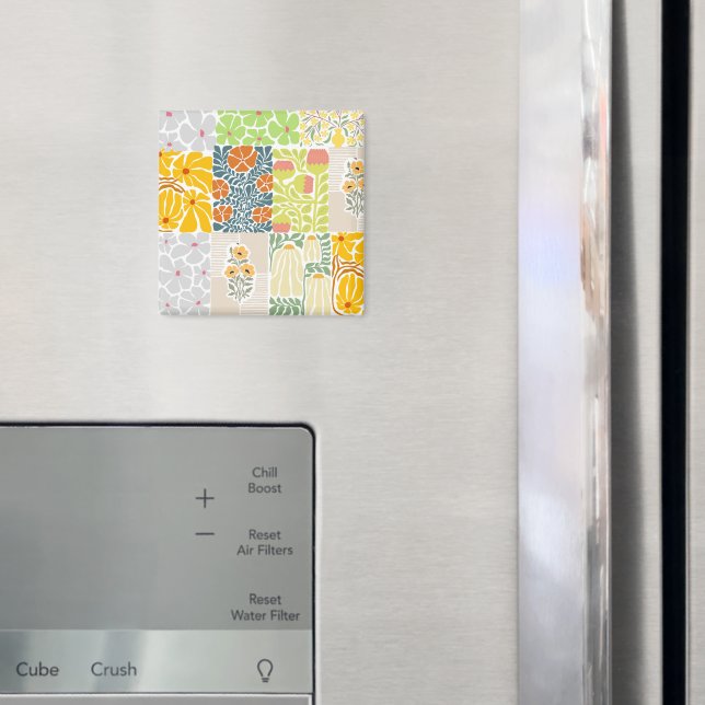 Vacker färgrik botanisk mönster Vattenfärgskonst Magnet (In Situ (Fridge))