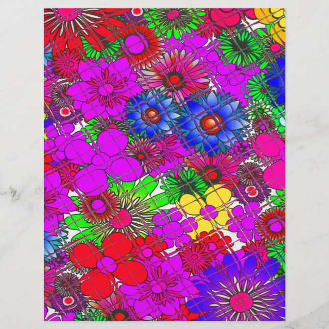 Vacker färgrik fantastisk blommig mönsterdesign en (Framsida)