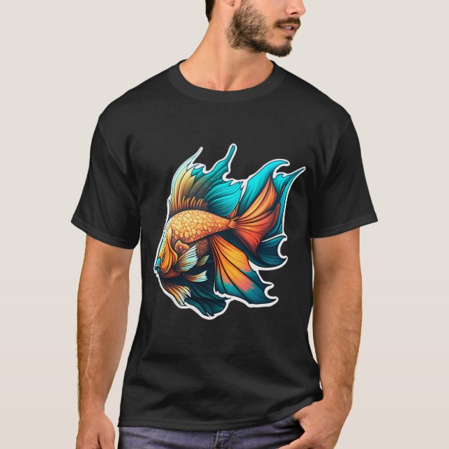 Vacker Färgrik Fisk T Shirt (Framsida)