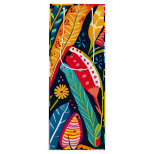 Vacker, färgrik Otomi blomsterkonst mönster.