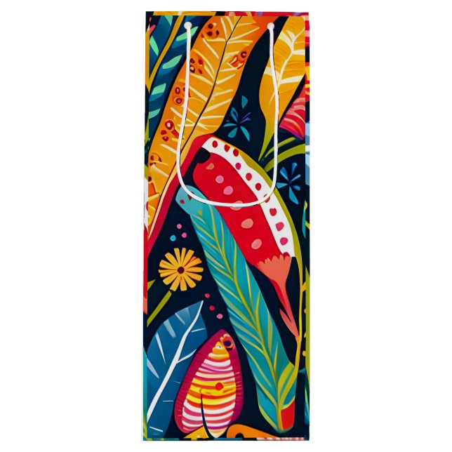 Vacker, färgrik Otomi blomsterkonst mönster. (Framsidan)