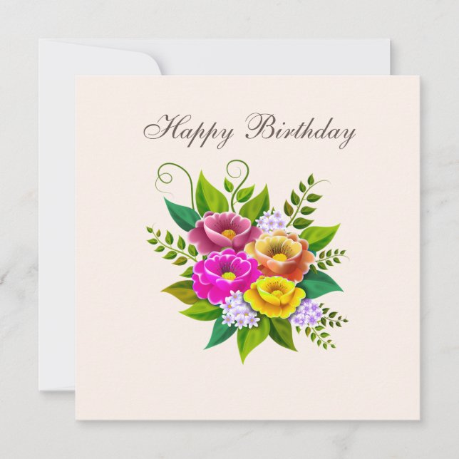 Vacker färgstark blomma Bouquet (Framsida)