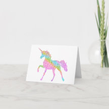 Vacker färgstark Magic Unicorn BLANK