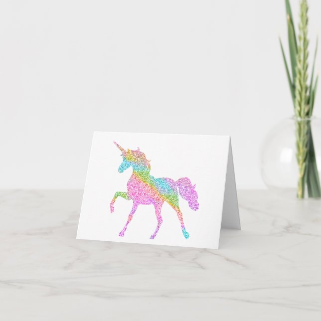 Vacker färgstark Magic Unicorn BLANK Kort (Framsida)