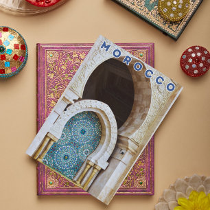Vacker färgstark Marocko Marrakesh Medina Door Vykort