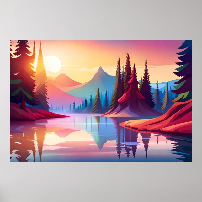 Vacker, färgstark miljö poster (Framsidan)