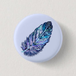 Vacker Feather Blue Button - Anpassningsbar Färg Knapp
