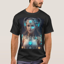 Vacker Female Glowing Cyborg T Shirt