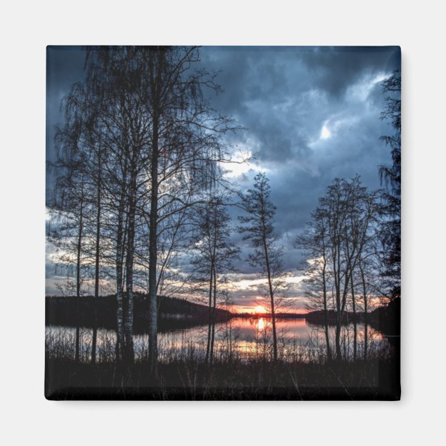 Vacker finsk landskapsfotografi magnet (Framsidan)
