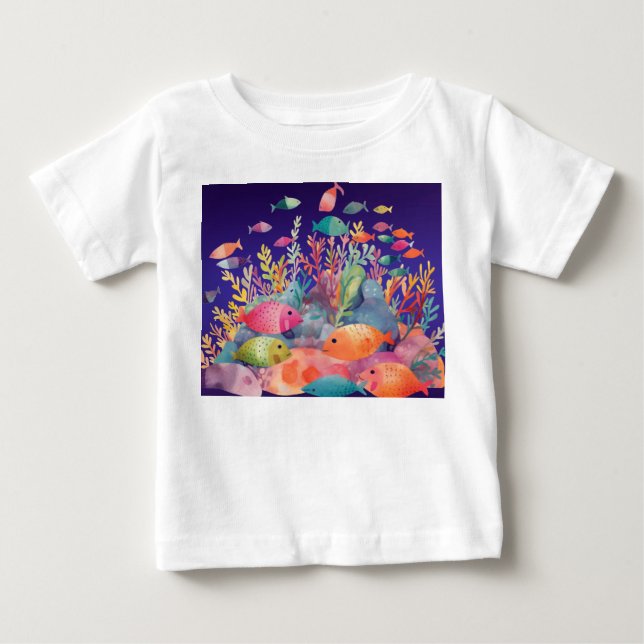 Vacker fisk Bebis halsduk T Shirt (Framsida)