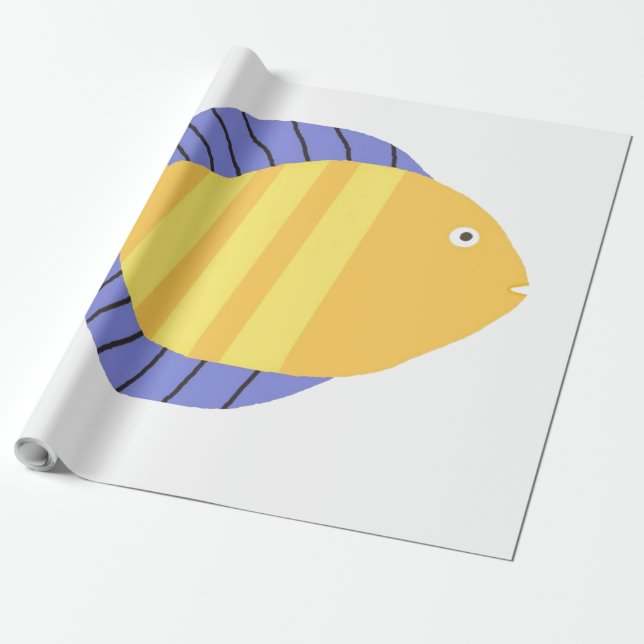 vacker fiskkonst presentpapper (Utrullad)