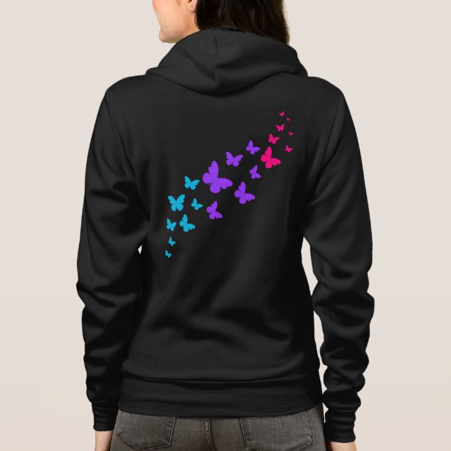 Vacker Fjäril Androgynt Stolthetsdesign T Shirt (Baksida)