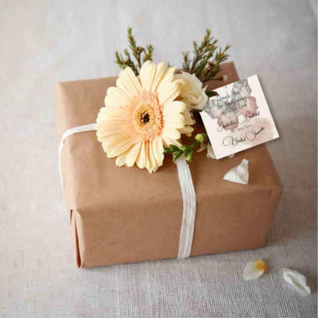 Vacker fjäril Bröllopsdusch Tack Gåvor Etiketter (Skapare uppladdad)